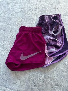 Nike Women’s ' Magenta and Purple Athletic Shorts Set